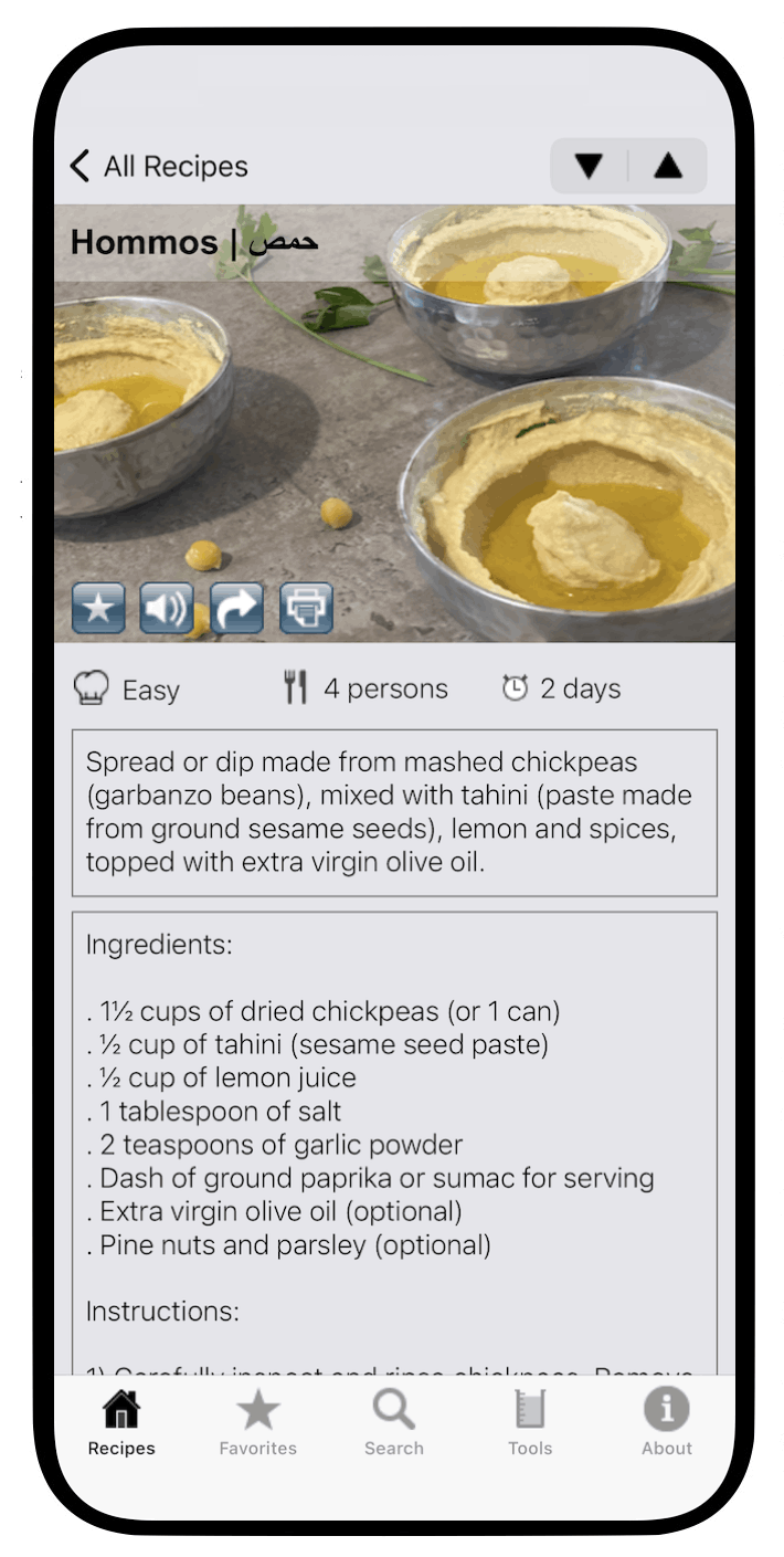 100 Lebanese Recipes iOS App