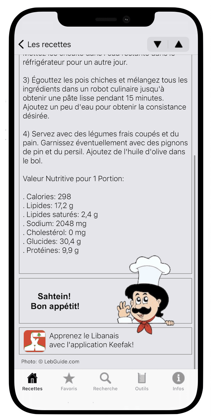 100 Recettes Libanaises - Application iOS