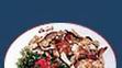 Shawarma: Boned chicken, cut into finger size slices, with white pepper, paprika and mastic.